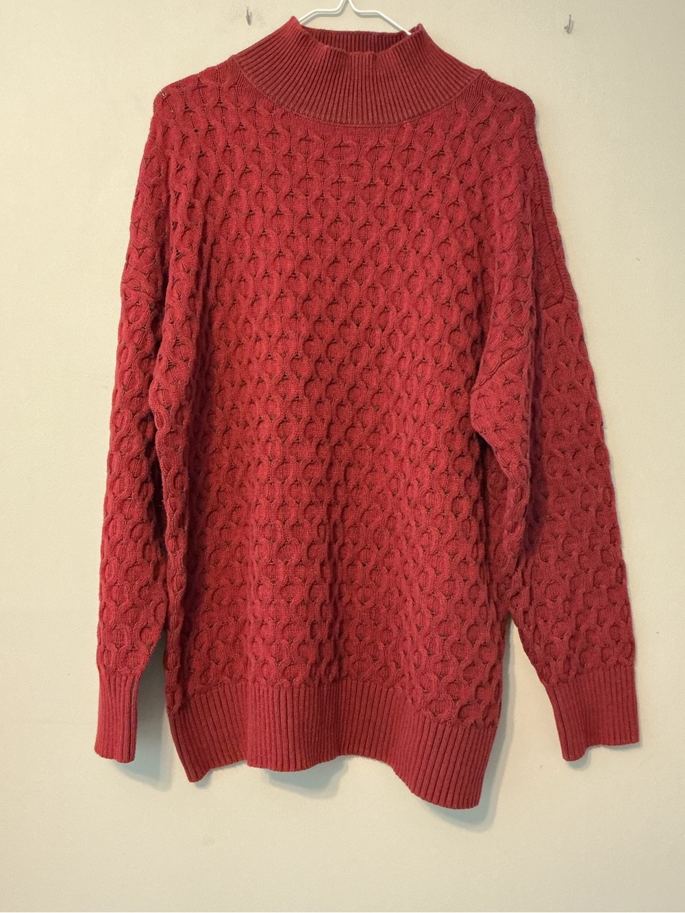 Knox Rose Cable Knit Turtleneck Sweater - Brick Red